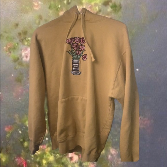 SUPREME FLOWER PLANTER HOODIE GOLD SIZE L